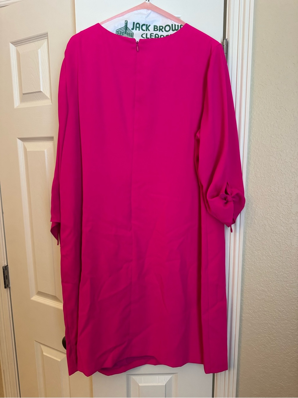 CeCe Vibrant Fuchsia Shift Cape Coat